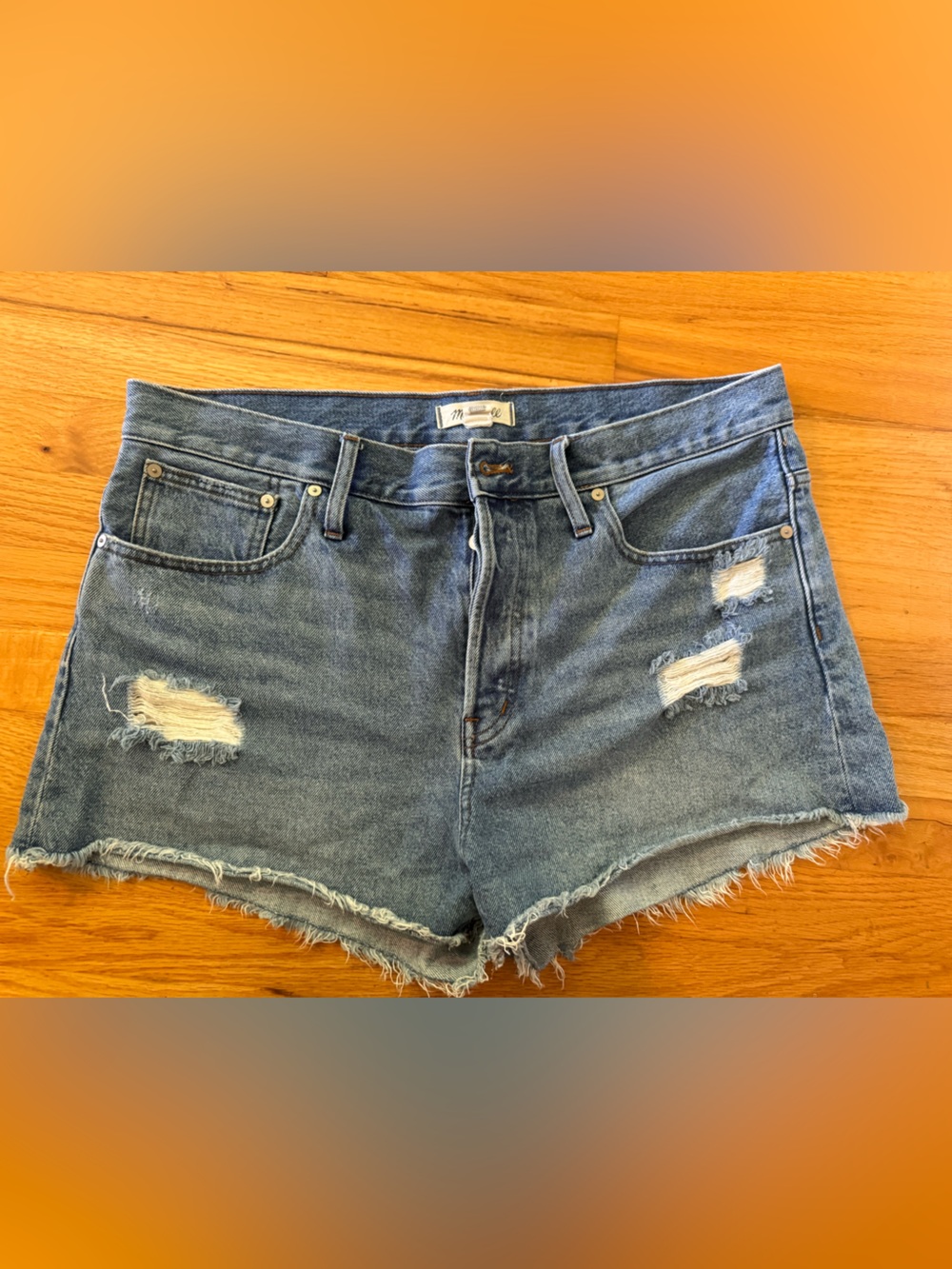 Madewell Distressed Relaxed Denim Cutoff Shorts